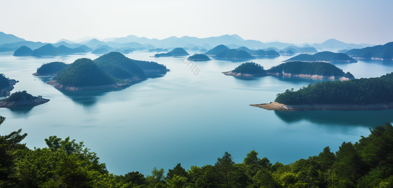 梅峰岛观景台观千岛湖全景,高清,摄影图,摄影图片,图片大全,摄影图免费下载